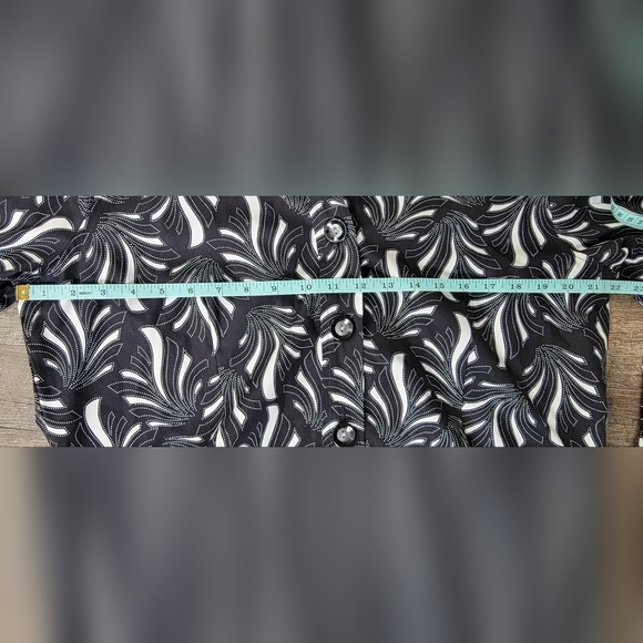 Pendleton Button Down Top Jacket Women's 16 Black & White Geometric 100% Cotton - Picture 11 of 13